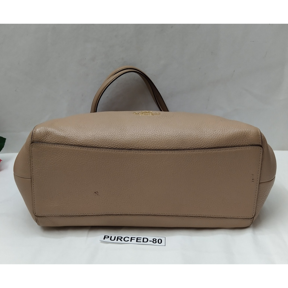 Coach Hallie Beige Leather 3 Compartments Shoulder Bag - Picture 8 of 16